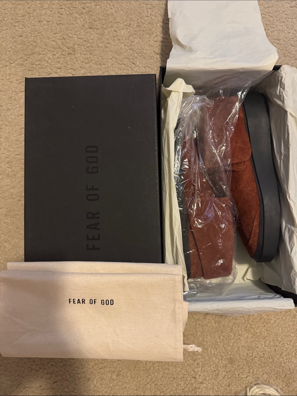 Fear of God Men’s Suede Slip-On laced Chukka Boot — Rust